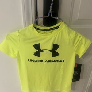 Under Armour Kids Neon Yellow Swim T-Shirt Rash Guard